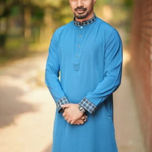 Premium Panjabi Vangchur -Petrol Blue
