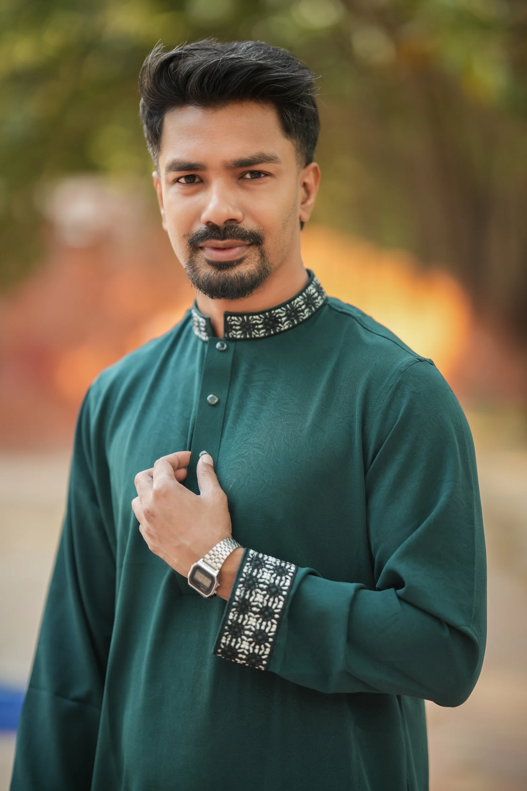 Premium Panjabi Vangchur - Sea Green