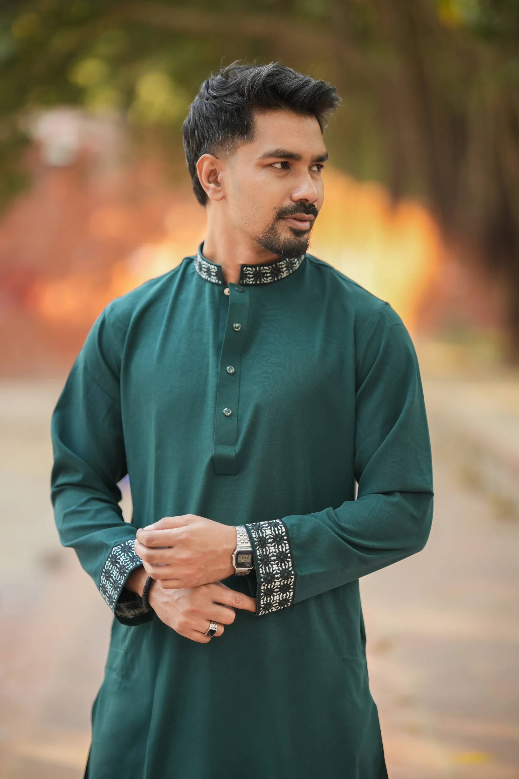 Premium Panjabi Vangchur - Sea Green - Image 2